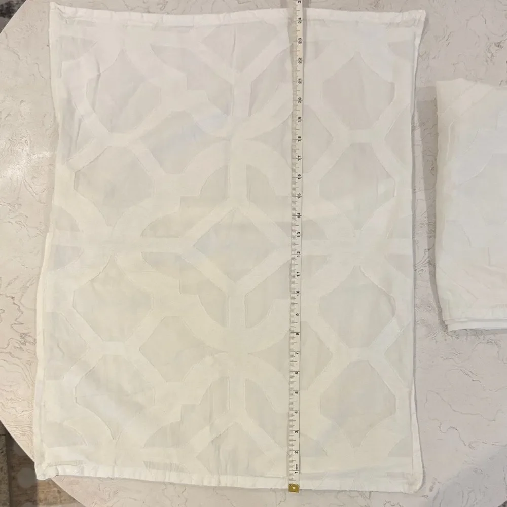 Z Gallerie Set of White Textured Standard Sham Pillow Covers
